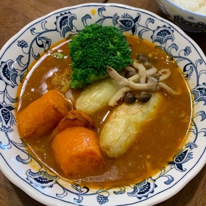 普段料理をしない夫が「スープカレーを作る」と言い出し、参考にさせてもらいました。とても美味しくできました！